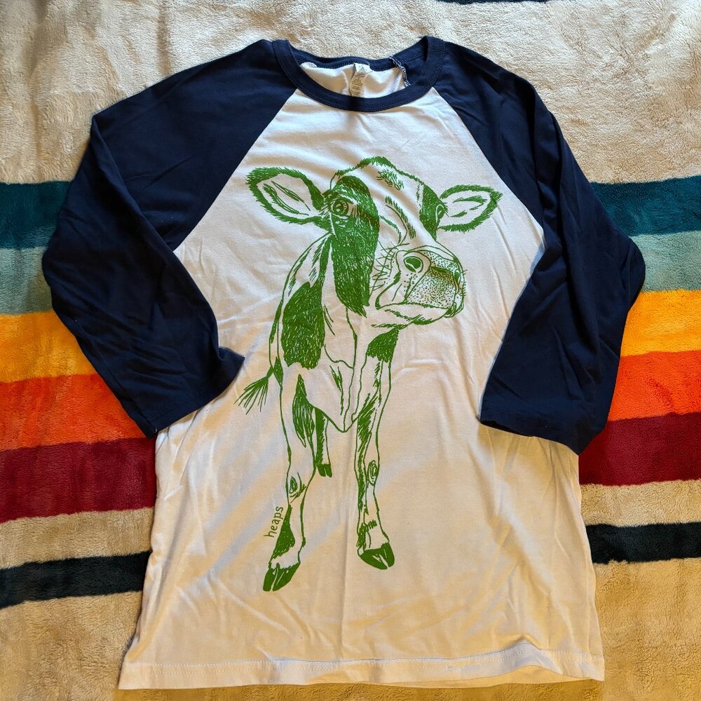 White and blue canvas long sleeve shirt